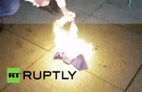 آتش زدن پرچم اتحادیه اروپا در لهستان