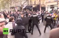 برخورد پلیس فرانسه با تجمع حمایت از مهاجرین