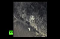 اولین ویدیو منتشر شده از حمله هوایی روسیه به سوریه