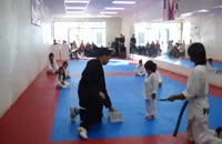 Little Boy Trying To Break Board In Taekwondo